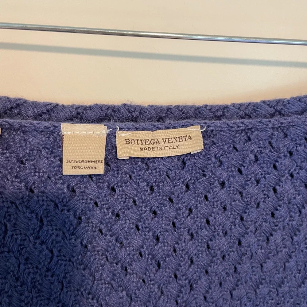 Bottega Veneta Wool Cashmere Textured Diamond Knit Scarf